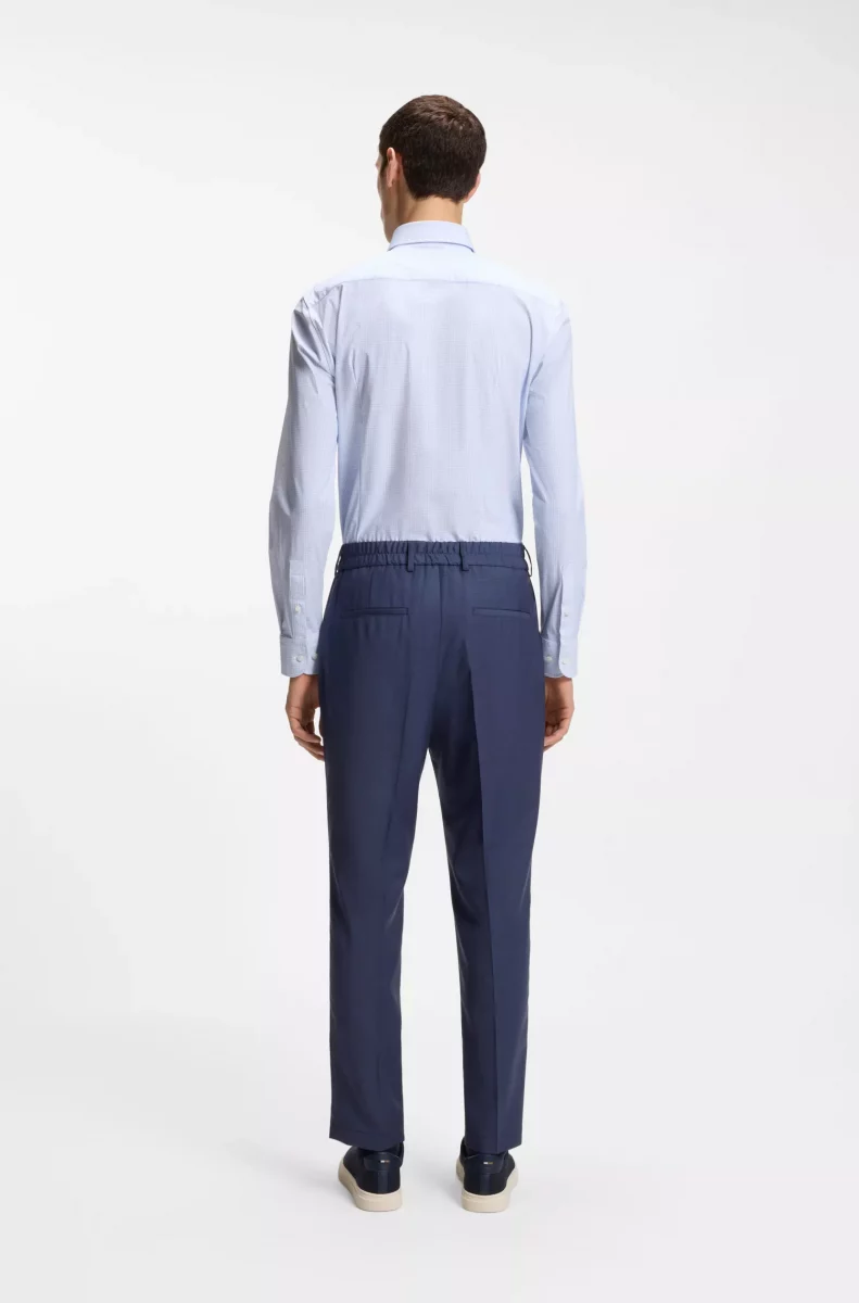 Chemise Manches Longues Ville Performance Imprime Carre Bleu Clair – Image 6