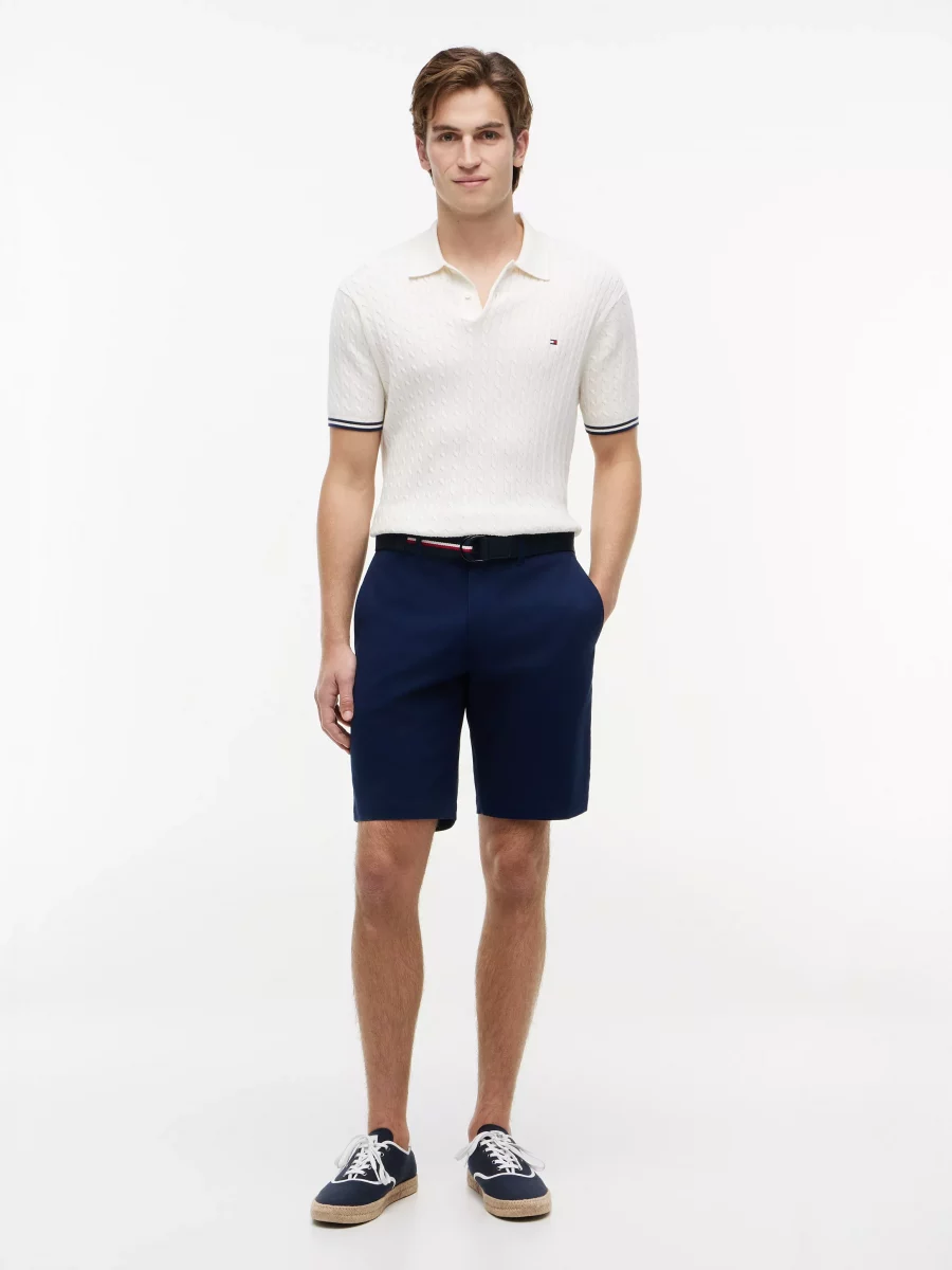 Pantalon Bermuda Chino Short Ceinture Bleu Fonce – Image 2