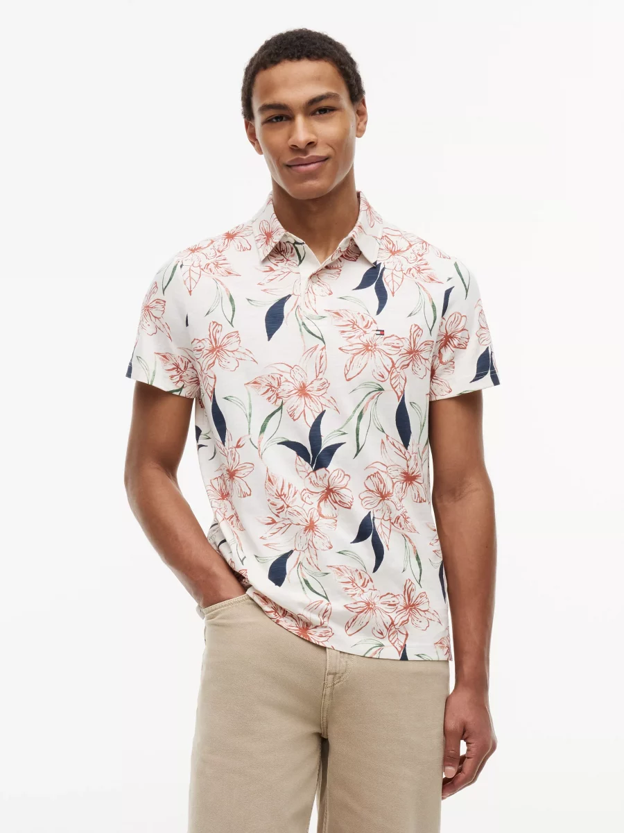 Polo Manches Courtes Allover Fleurs Divers