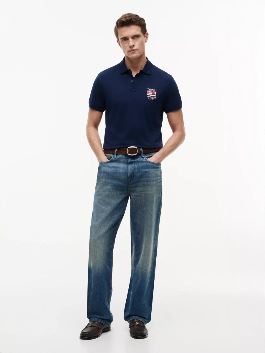 Polo Manches Courtes Broderie Drapeau CŒur Bleu Fonce – Image 4