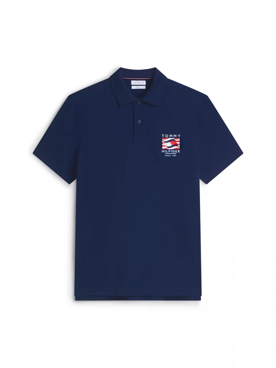 Polo Manches Courtes Broderie Drapeau CŒur Bleu Fonce – Image 5