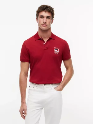 Polo Manches Courtes Broderie Drapeau CŒur Rouge Moyen