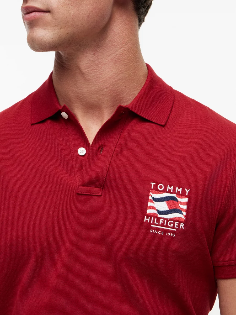 Polo Manches Courtes Broderie Drapeau CŒur Rouge Moyen – Image 2