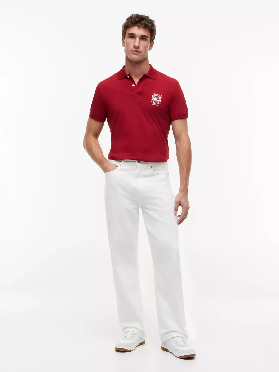 Polo Manches Courtes Broderie Drapeau CŒur Rouge Moyen – Image 4