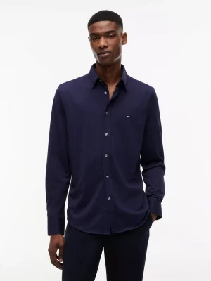 Chemise Manches Longues Sport Performance Interlock Bleu Fonce