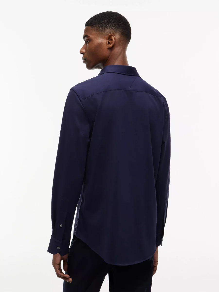 Chemise Manches Longues Sport Performance Interlock Bleu Fonce – Image 3