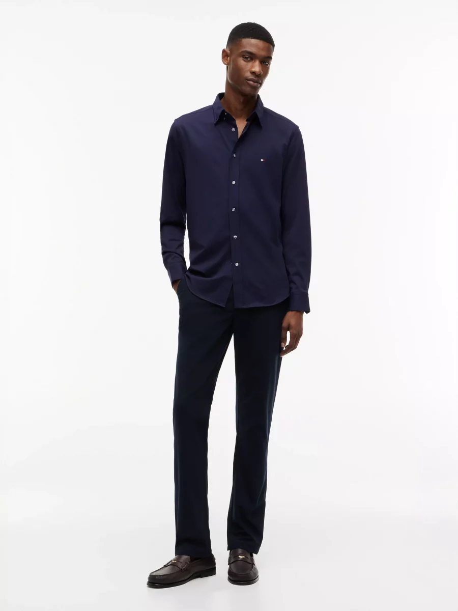 Chemise Manches Longues Sport Performance Interlock Bleu Fonce – Image 4