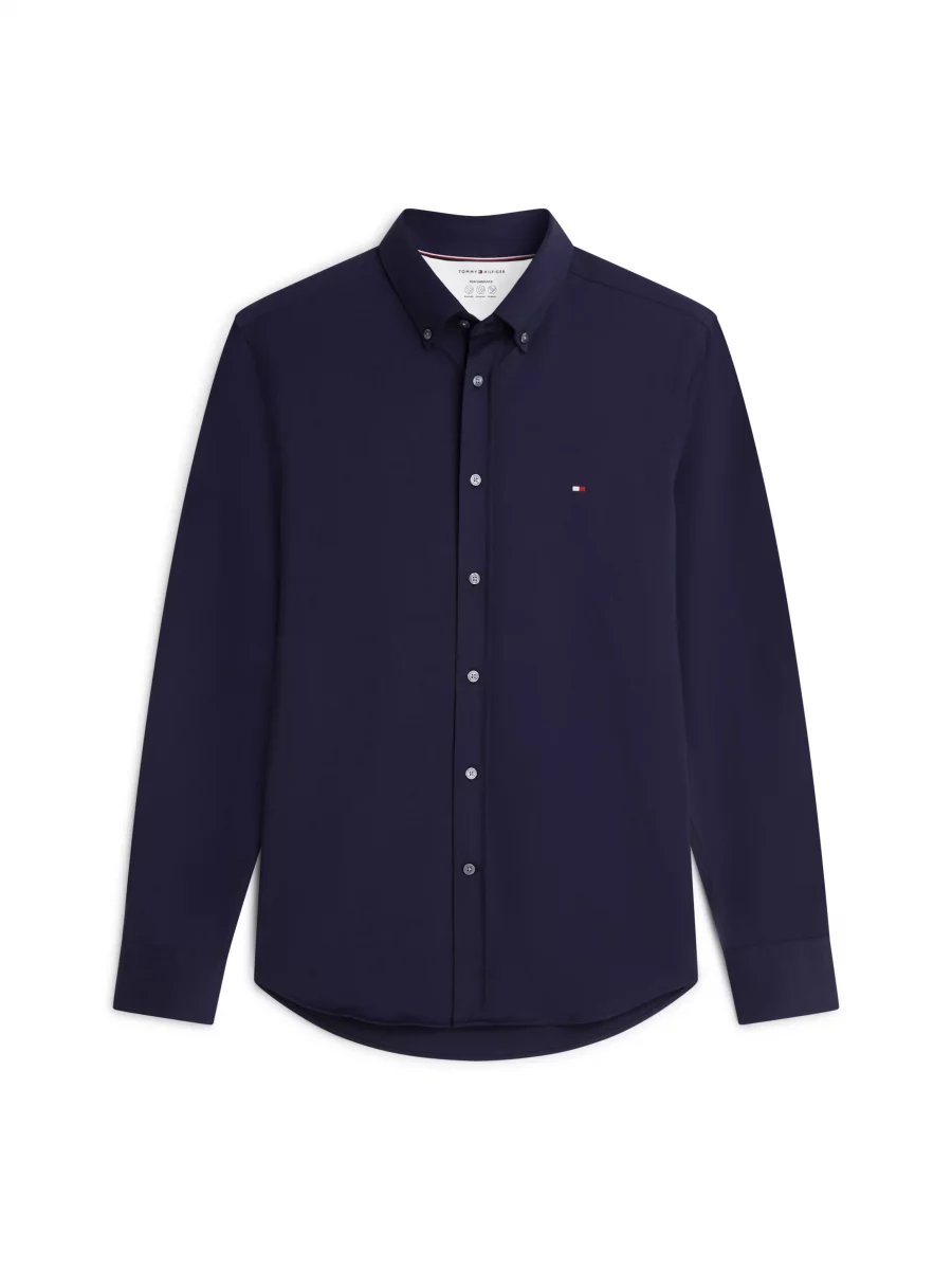 Chemise Manches Longues Sport Performance Interlock Bleu Fonce – Image 5