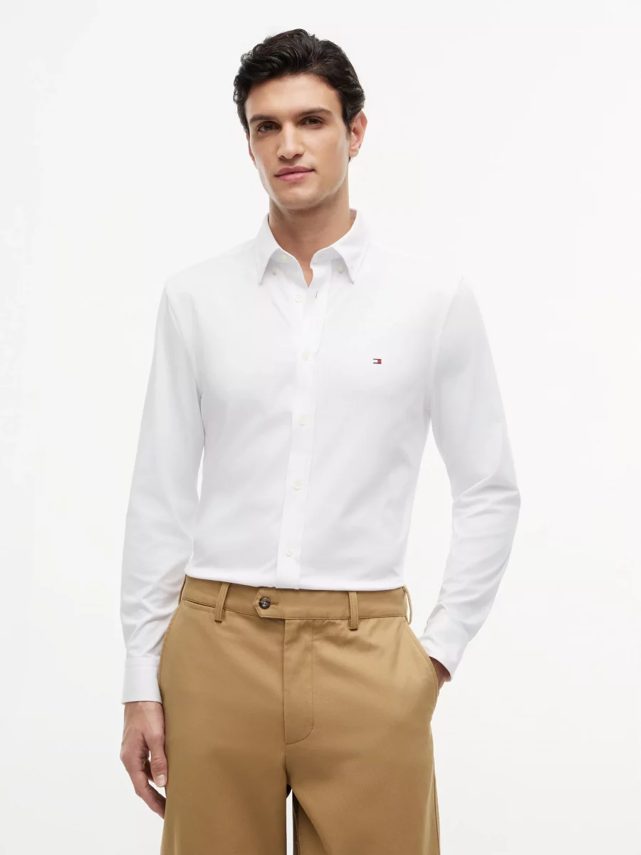 Chemise Manches Longues Sport Performance Interlock Blanc