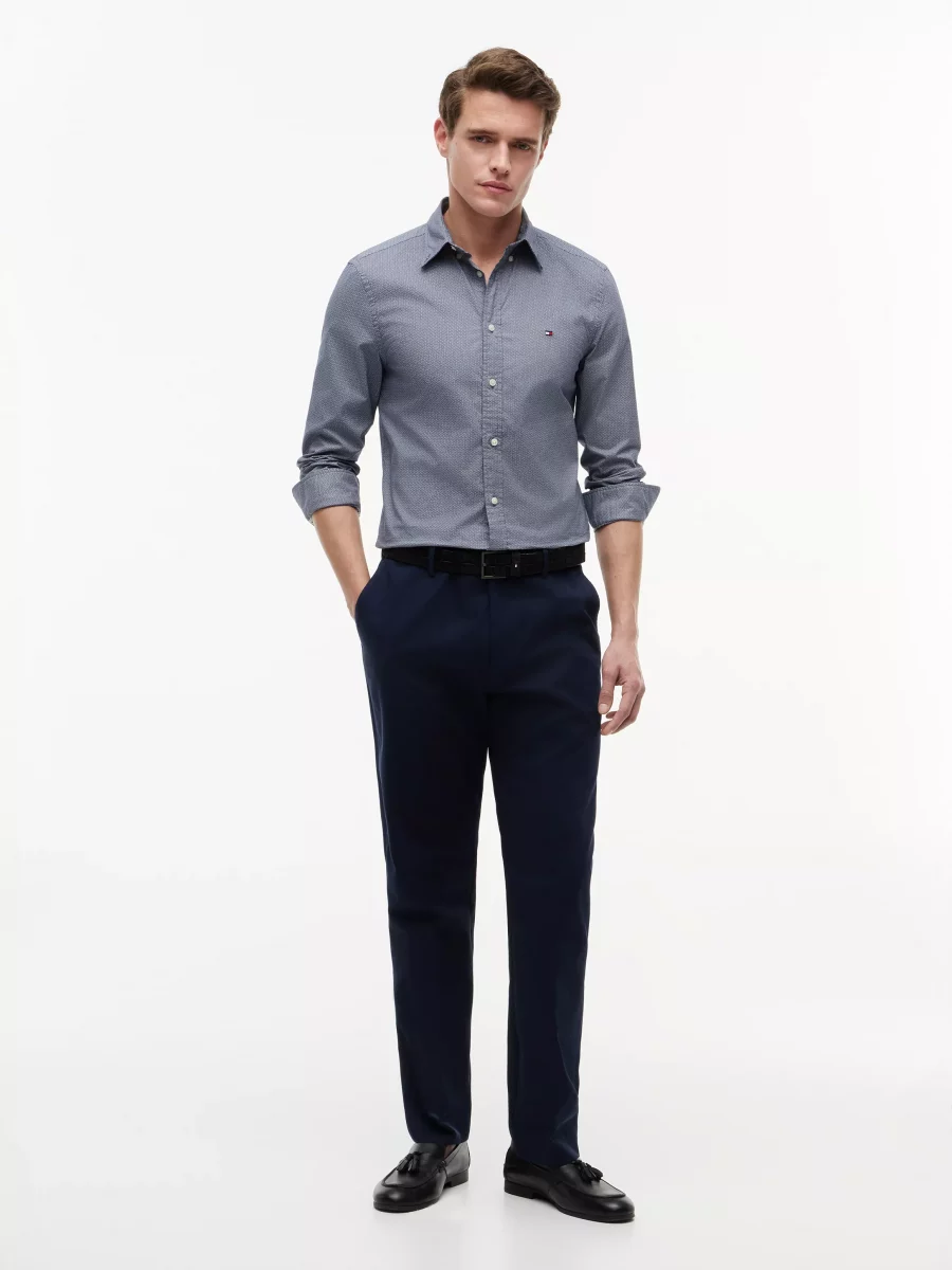 Chemise Manches Longues Sport Geometrique Bleu Moyen – Image 4