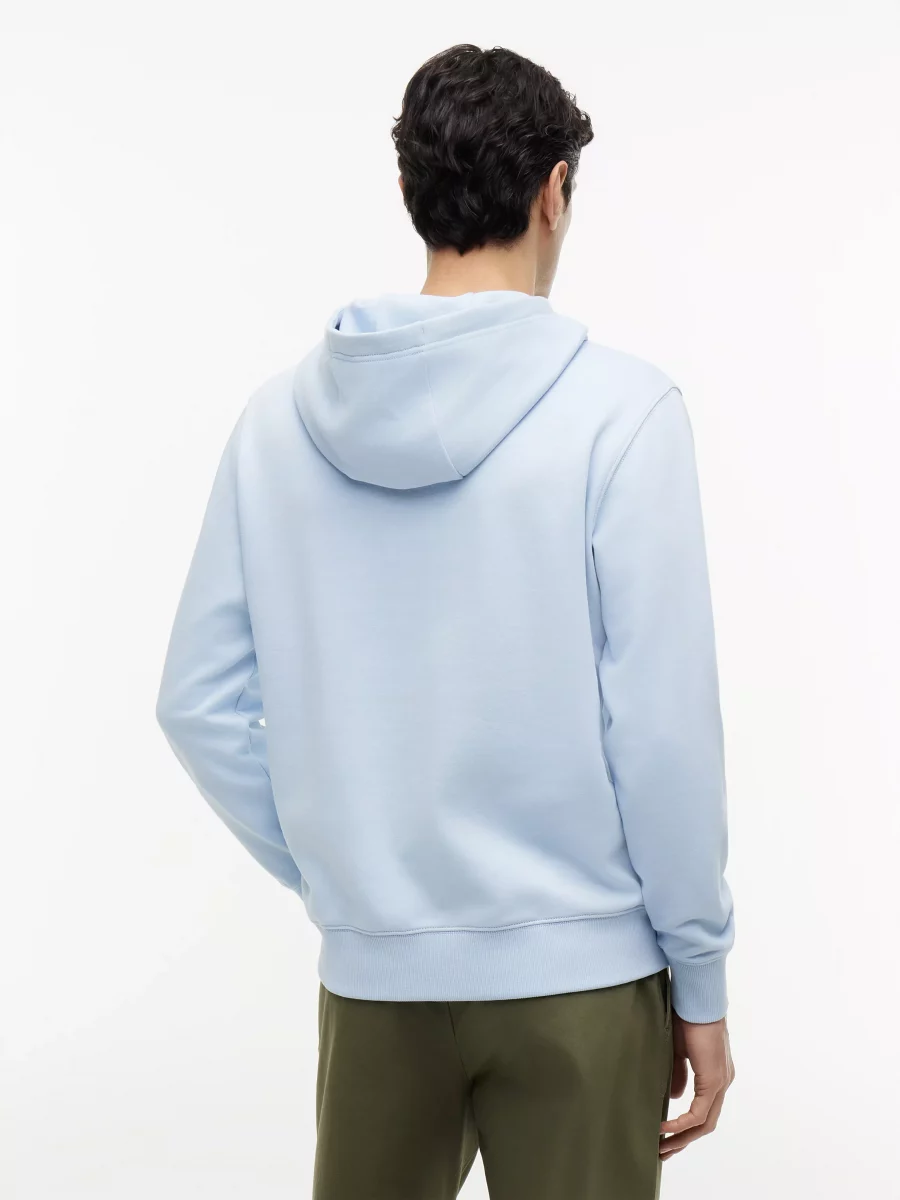 Pull Sweat Molleton Capuche Uni Bleu Clair – Image 3