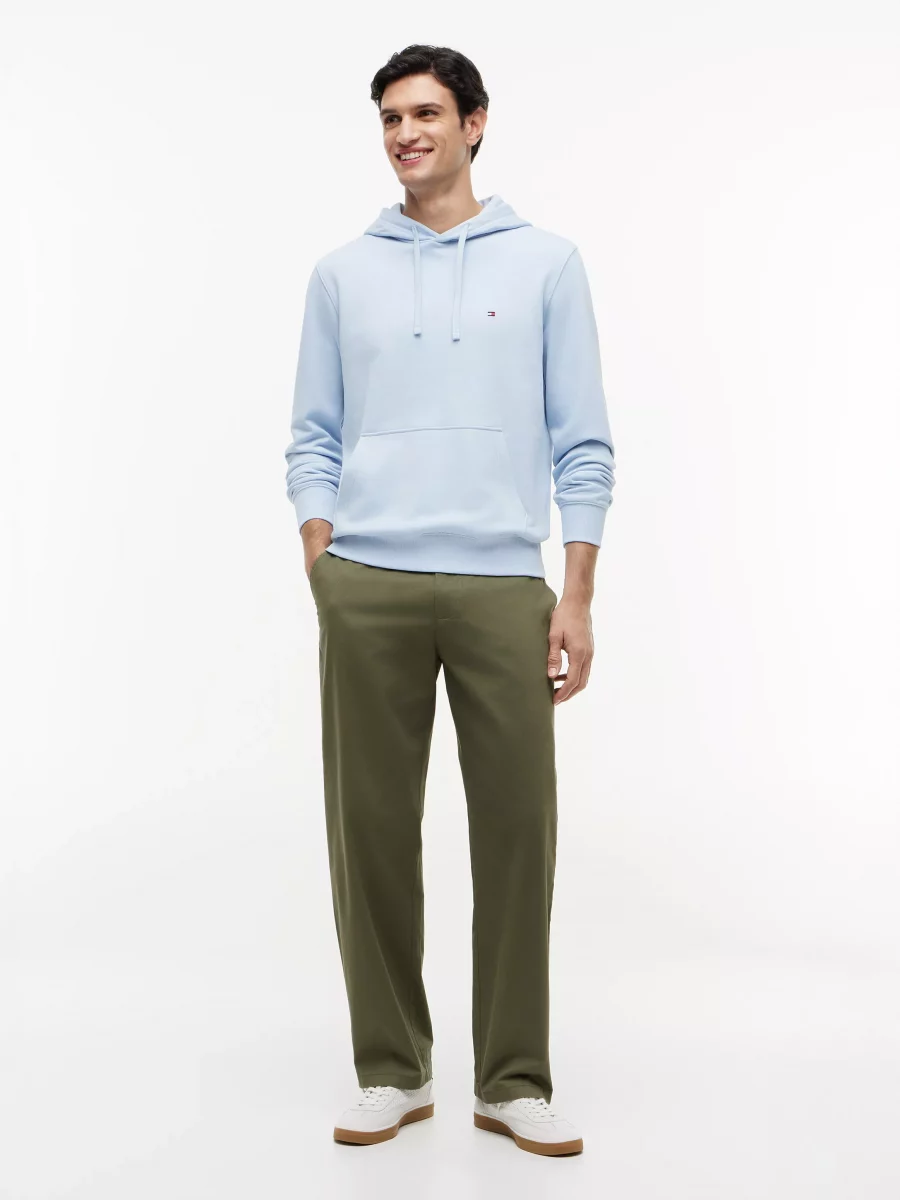 Pull Sweat Molleton Capuche Uni Bleu Clair – Image 4