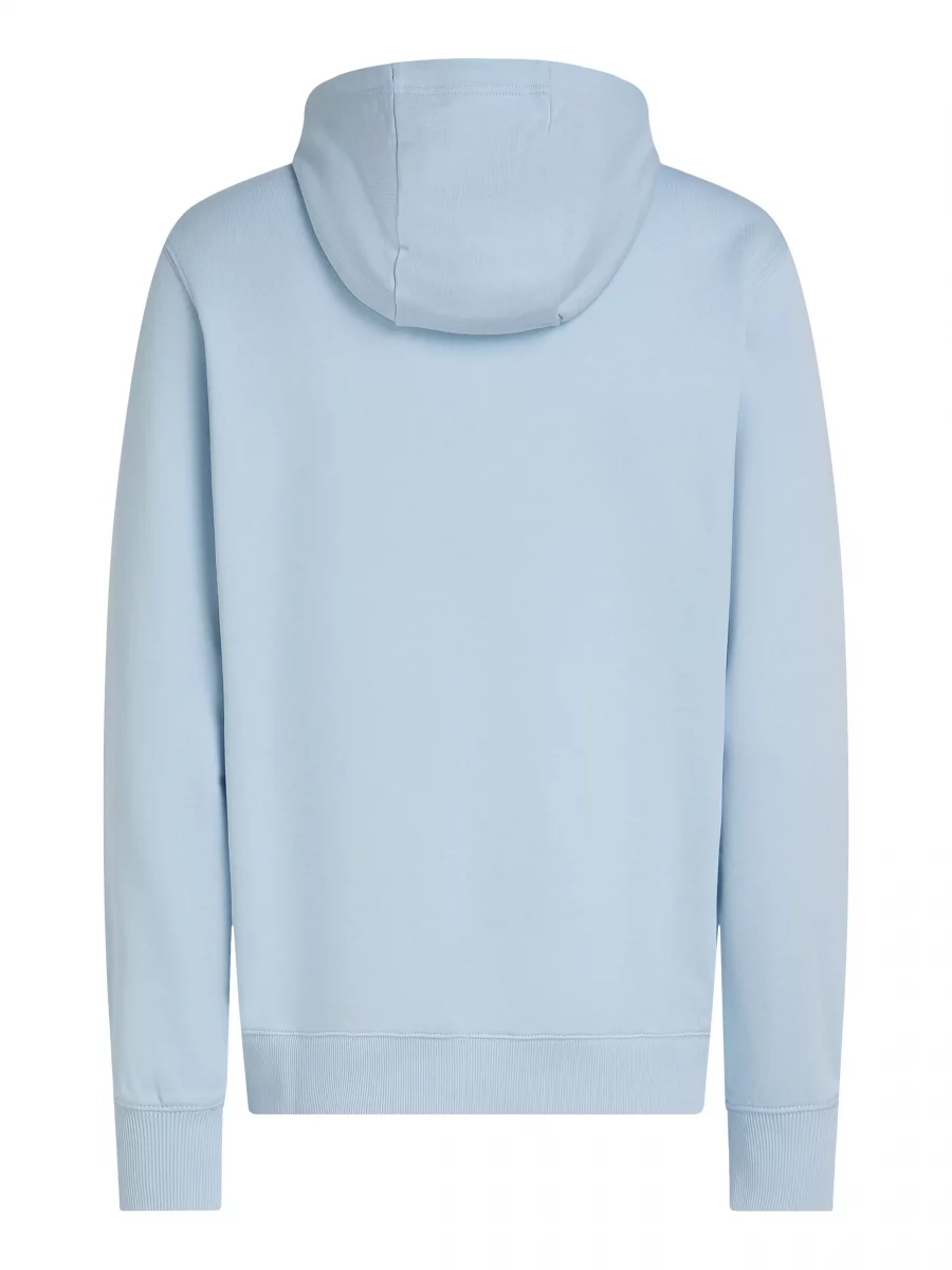 Pull Sweat Molleton Capuche Uni Bleu Clair – Image 6