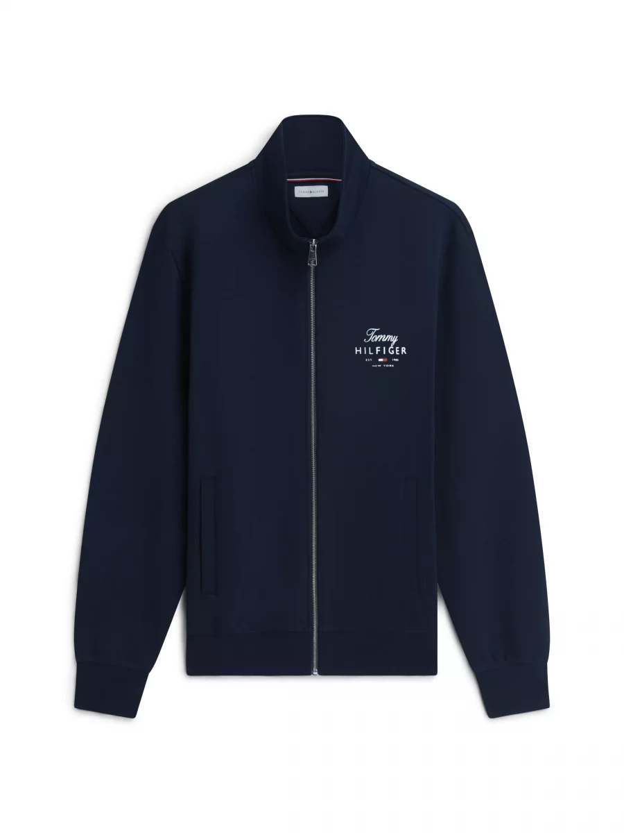 Gilet Manches Longues Molleton Zip Broderie CŒur Bleu Fonce – Image 5