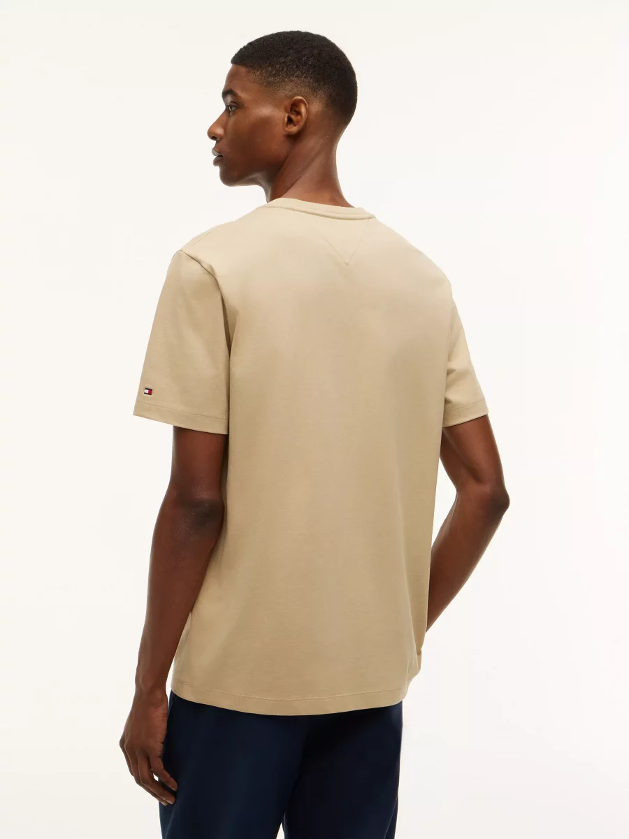 T-shirt Manches Courtes Broderie Tommy Italique Beige Moyen – Image 3