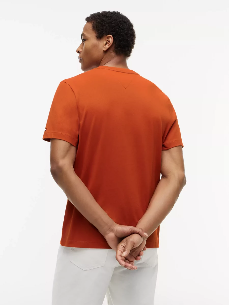T-shirt Manches Courtes Broderie Tommy Italique Orange Moyen – Image 3