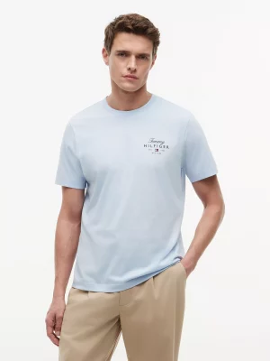 T-shirt Manches Courtes Print Tommy CŒur Bleu Clair