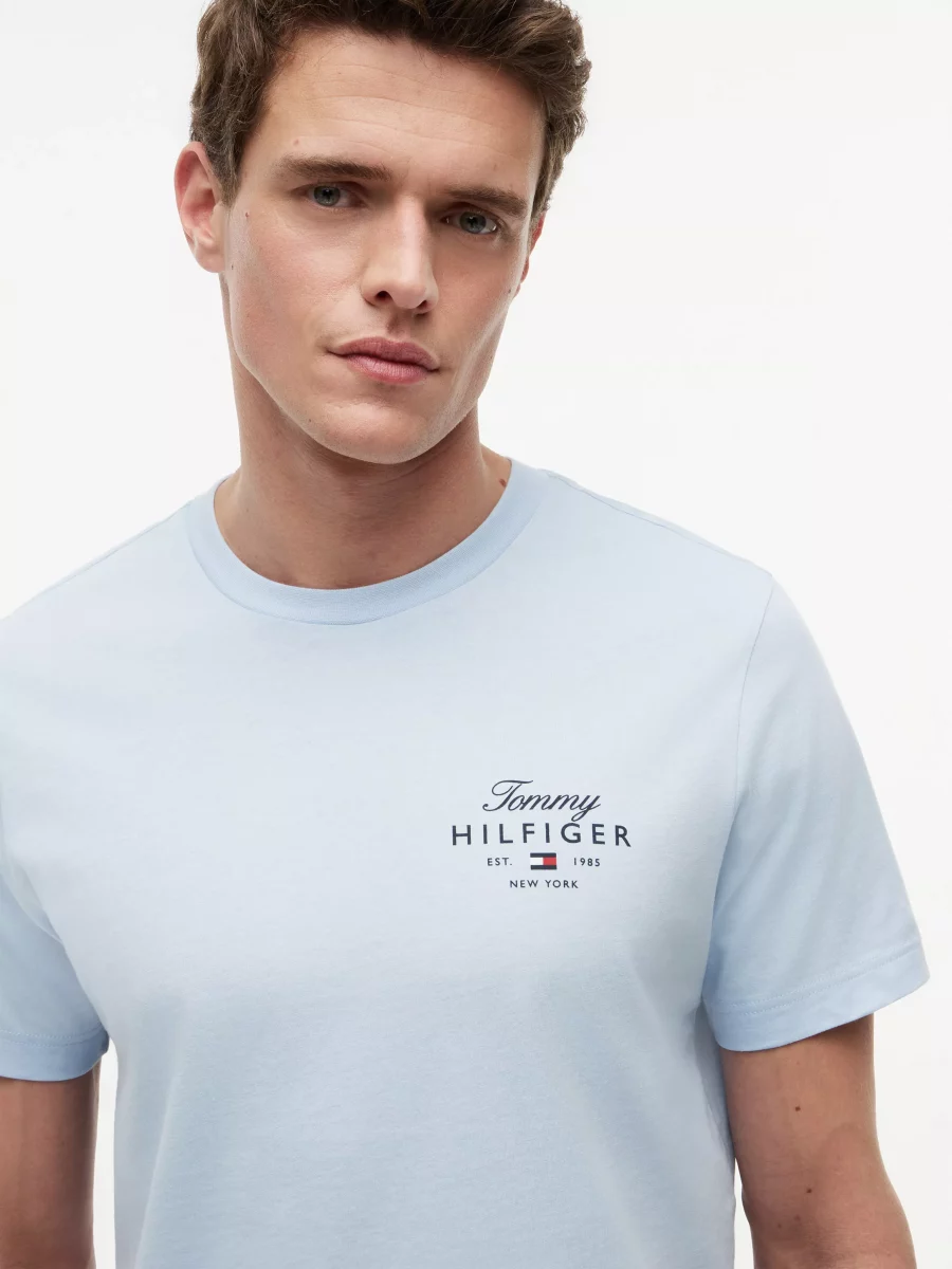 T-shirt Manches Courtes Print Tommy CŒur Bleu Clair – Image 2