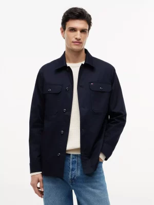 Grosse Piece Blouson Veste Chemise Bleu Fonce