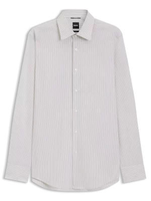 Chemise Manches Longues Ville Thermo Regulee Rayure Baton Vert Moyen