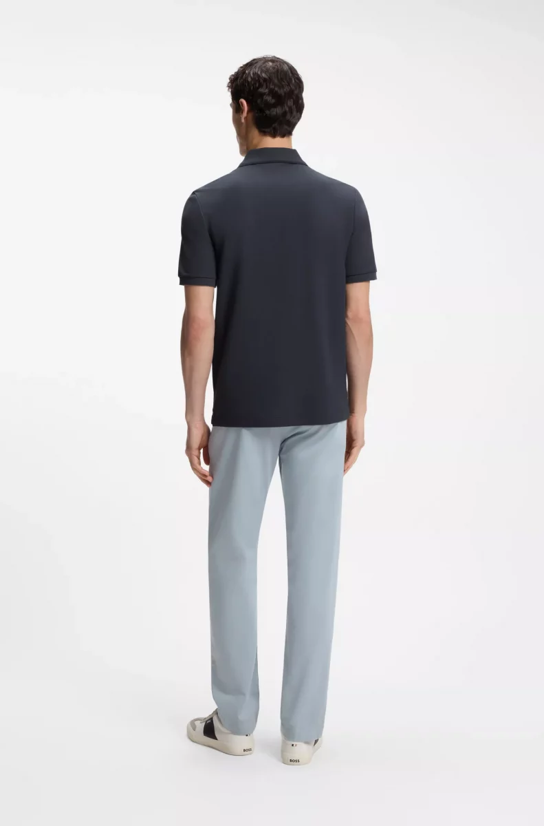 Polo Manches Courtes Pique Contraste Col Bleu Fonce – Image 5