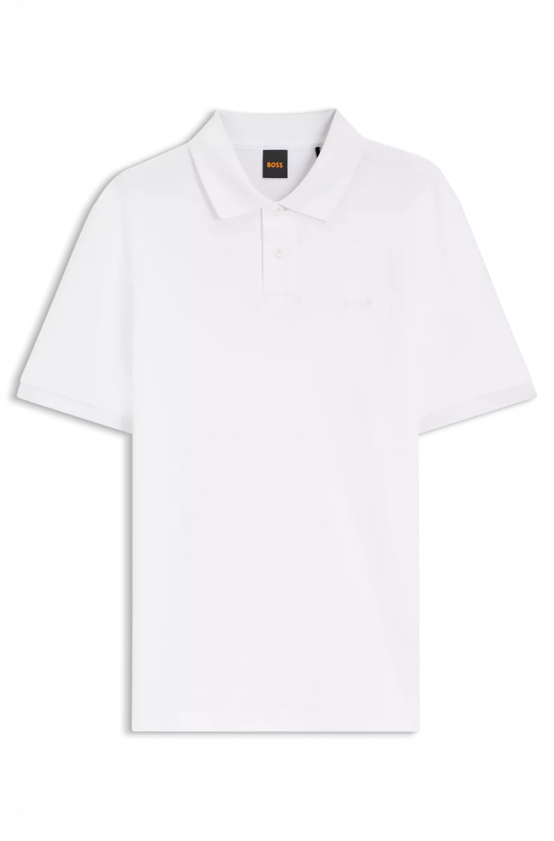 Polo Manches Courtes Pique Contraste Col Blanc