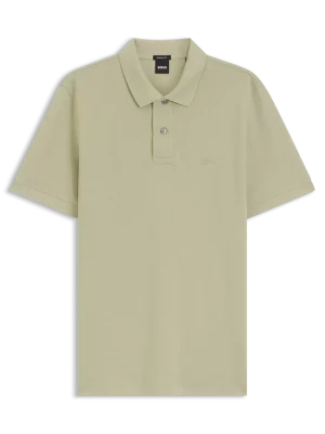 Polo Manches Courtes Regular Pique Uni Vert Moyen