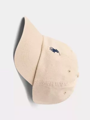 Accessoire Casquette Coton Uni Logo Beige Clair