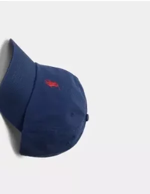 Accessoire Casquette Coton Uni Logo Bleu Fonce