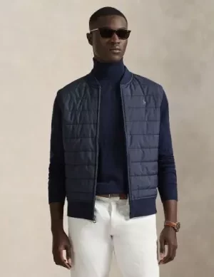 Gilet Manches Longues Bi-matiere Sm Bleu Fonce