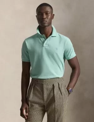 Polo Manches Courtes Custom Pique Uni Vert Clair