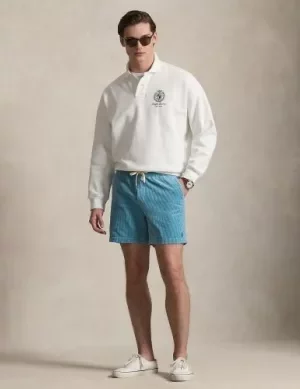 Pantalon Bermuda  Velours Grosse Cote Bleu Moyen
