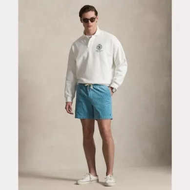 Pantalon Bermuda Velours Grosse Cote Bleu Moyen