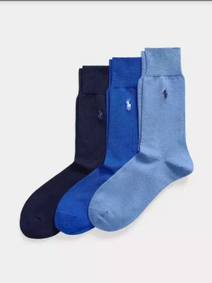 Accessoire Chaussettes Trio Jersey Uni Bleu Moyen