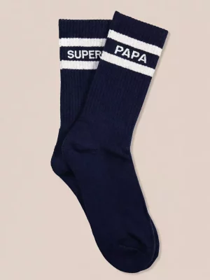 Accessoire Chaussettes Super Papa Bleu Fonce