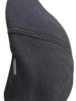 Accessoire Casquette Tricot Plate Noir Fonce